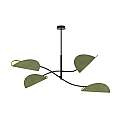 Plafoniera Moderna Ares Acciaio Nero Verde 4 Luci E14 Ip20 LA0005-EB-PL4-NR-VE