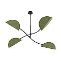 Plafoniera Moderna Ares Acciaio Nero Verde 4 Luci E14 Ip20 LA0005-EB-PL4-NR-VE