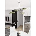Plafoniera Moderna Ares Acciaio Nero Verde 4 Luci E14 Ip20 LA0005-EB-PL4-NR-VE