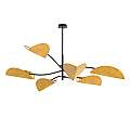 Plafoniera Moderna Ares Acciaio Nero Arancione 6 Luci E14 Ip20 LA0005-EB-PL6-NR-AR