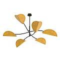 Plafoniera Moderna Ares Acciaio Nero Arancione 6 Luci E14 Ip20 LA0005-EB-PL6-NR-AR
