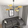 Plafoniera Moderna Ares Acciaio Nero Arancione 6 Luci E14 Ip20 LA0005-EB-PL6-NR-AR