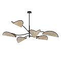 Plafoniera Moderna Ares Acciaio Nero 6 Luci E14 Ip20 LA0005-EB-PL6-NR-MA