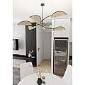 Plafoniera Moderna Ares Acciaio Nero 6 Luci E14 Ip20 LA0005-EB-PL6-NR-MA