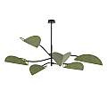 Plafoniera Moderna Ares Acciaio Nero Verde 6 Luci E14 Ip20 LA0005-EB-PL6-NR-VE