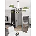 Plafoniera Moderna Ares Acciaio Nero Verde 6 Luci E14 Ip20 LA0005-EB-PL6-NR-VE