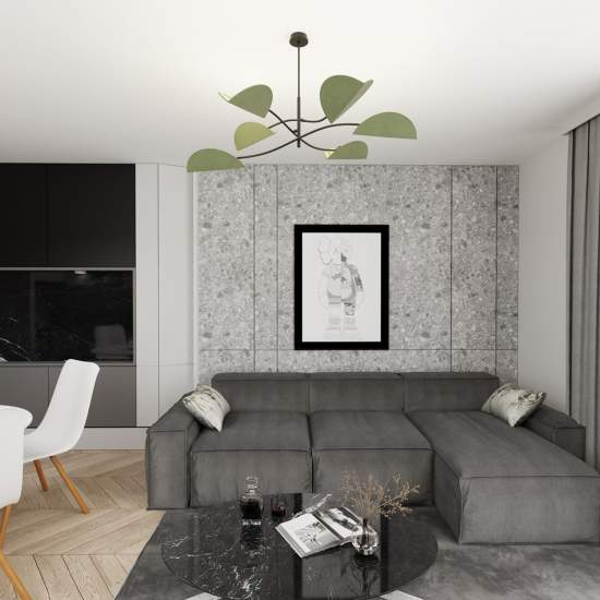 Plafoniera Moderna Ares Acciaio Nero Verde 6 Luci E14 Ip20 LA0005-EB-PL6-NR-VE