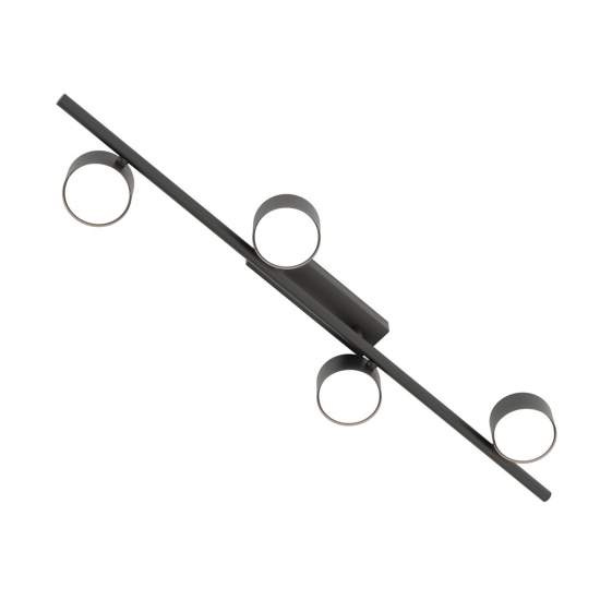 Plafoniera Moderna Apollo Acciaio Nero 4 Luci Gx53 Ip20 LA0007-EB-PL4-NR
