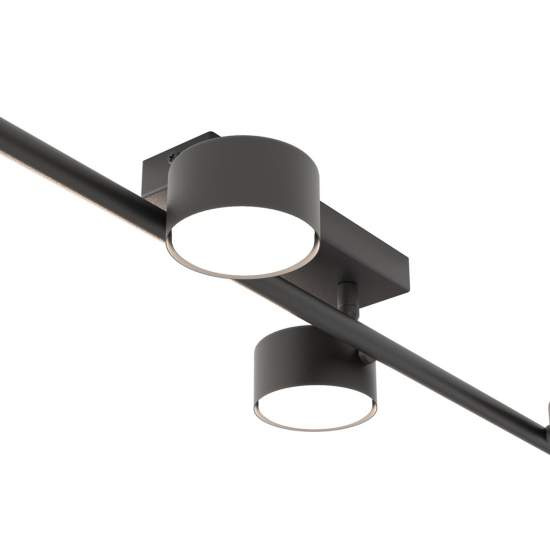 Plafoniera Moderna Apollo Acciaio Nero 4 Luci Gx53 Ip20 LA0007-EB-PL4-NR