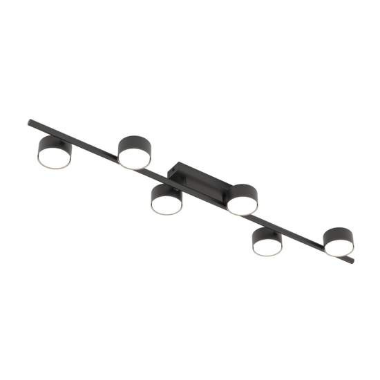 Plafoniera Moderna Apollo Acciaio Nero 6 Luci Gx53 Ip20 LA0007-EB-PL6-NR