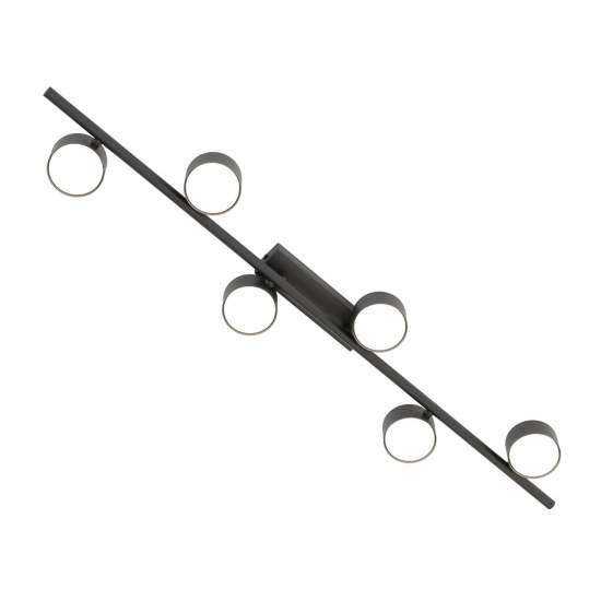 Plafoniera Moderna Apollo Acciaio Nero 6 Luci Gx53 Ip20 LA0007-EB-PL6-NR