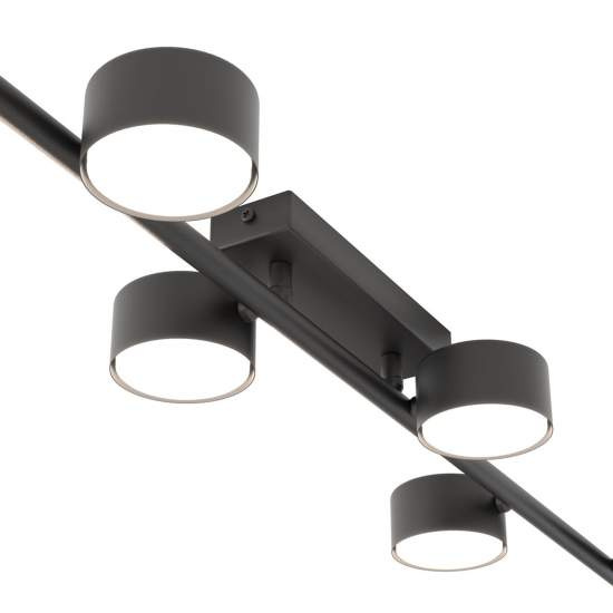 Plafoniera Moderna Apollo Acciaio Nero 6 Luci Gx53 Ip20 LA0007-EB-PL6-NR