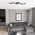 Plafoniera Moderna Apollo Acciaio Nero 6 Luci Gx53 Ip20 LA0007-EB-PL6-NR