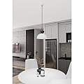 Lampadario Minimal Efesto Acciaio Bianco Nero 1 Luce Gx53 Ip20 LA0009-EB-1-BI-NR