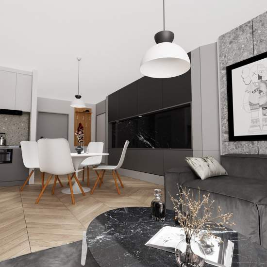 Lampadario Minimal Efesto Acciaio Bianco Nero 1 Luce Gx53 Ip20 LA0009-EB-1-BI-NR