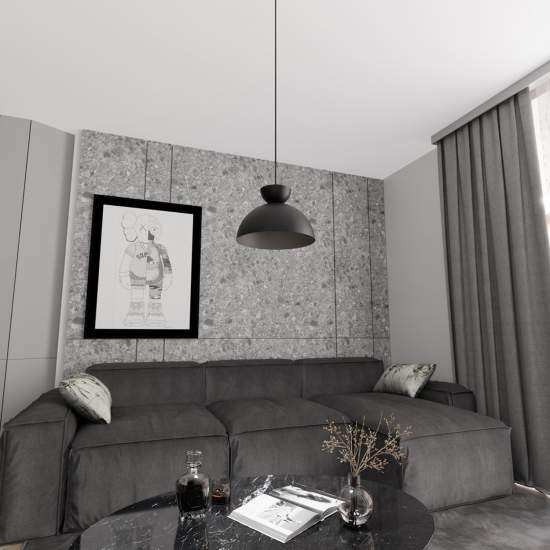 Lampadario Minimal Efesto Acciaio Nero 1 Luce Gx53 Ip20 LA0009-EB-1-NR