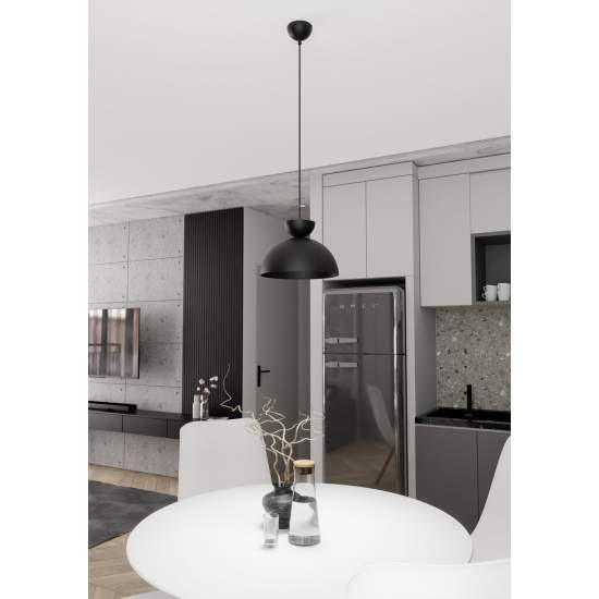 Lampadario Minimal Efesto Acciaio Nero 1 Luce Gx53 Ip20 LA0009-EB-1-NR