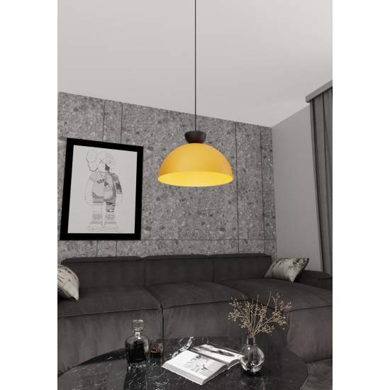 Lampadario Minimal Efesto Acciaio Nero Arancione 1 Luce Gx53 LA0009-EB-1-NR-AR2