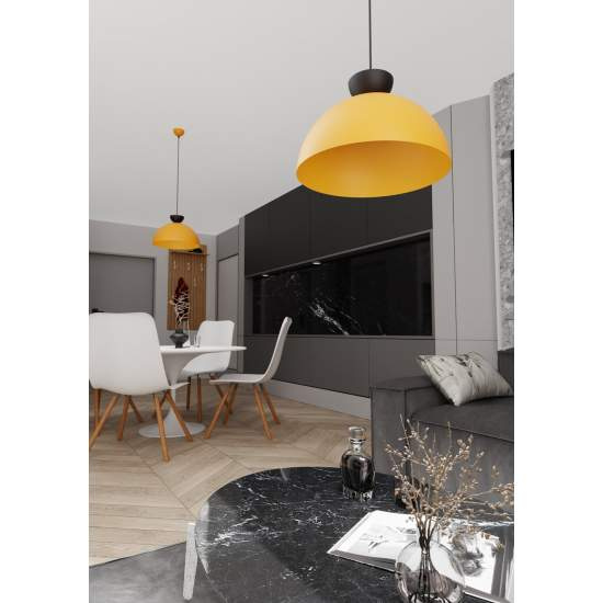 Lampadario Minimal Efesto Acciaio Nero Arancione 1 Luce Gx53 LA0009-EB-1-NR-AR2