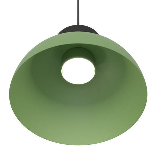 Lampadario Minimal Efesto Acciaio Nero Verde 1 Luce Gx53 Ip20 LA0009-EB-1-NR-VE