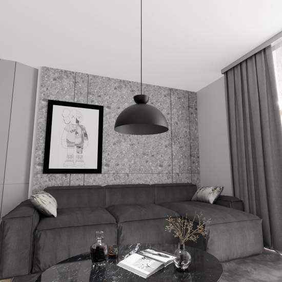 Lampadario Minimal Efesto Acciaio Nero 1 Luce Gx53 LA0009-EB-1-NR2
