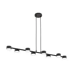 Lampadario Minimal Cyllenius Acciaio Nero 8 Luci Gx53