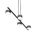 Lampadario Minimal Hermes Acciaio Nero 4 Luci Gx53 Ip20 LA0011-EB-4-NR