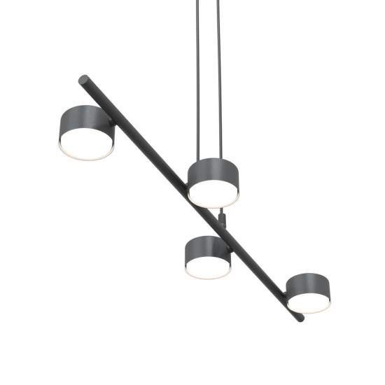Lampadario Minimal Hermes Acciaio Nero 4 Luci Gx53 Ip20 LA0011-EB-4-NR