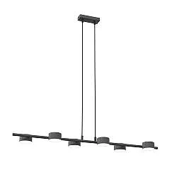 Lampadario Minimal Dis Pater Acciaio Nero 6 Luci Gx53