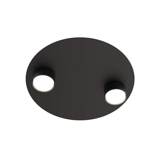 Plafoniera Moderna Dioniso Acciaio Nero 2 Luci Gx53 Ip20 LA0012-EB-PL2-NR