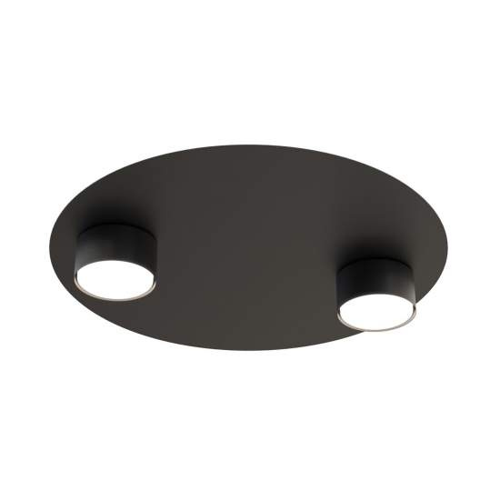Plafoniera Moderna Dioniso Acciaio Nero 2 Luci Gx53 Ip20 LA0012-EB-PL2-NR