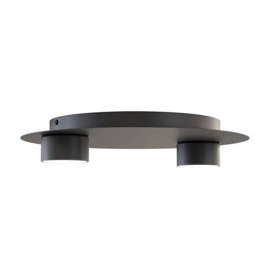 Plafoniera Moderna Dioniso Acciaio Nero 2 Luci Gx53 Ip20 LA0012-EB-PL2-NR