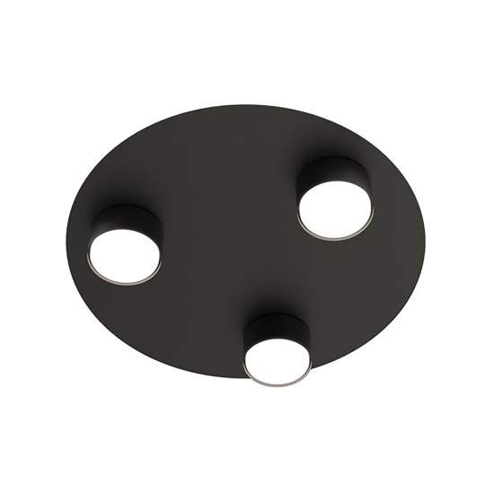 Plafoniera Moderna Dioniso Acciaio Nero 3 Luci Gx53 Ip20 LA0012-EB-PL3-NR