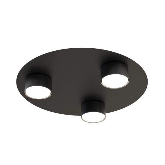 Plafoniera Moderna Dioniso Acciaio Nero 3 Luci Gx53 Ip20 LA0012-EB-PL3-NR
