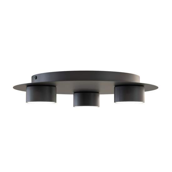 Plafoniera Moderna Dioniso Acciaio Nero 3 Luci Gx53 Ip20 LA0012-EB-PL3-NR