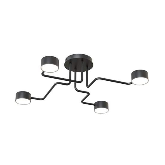 Plafoniera Moderna Ade Acciaio Nero 4 Luci Gx53 Ip20 LA0013-EB-PL4-NR