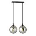 Sospensione Moderna 2 Luci Kali In Acciaio Nero E Sfere In Vetro Fumè LA00139-EB-2-NR-GR