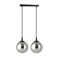 Sospensione Moderna 2 Luci Kali In Acciaio Nero E Sfere In Vetro Fumè LA00139-EB-2-NR-GR