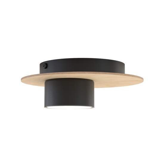 Plafoniera Minimal Persefone Acciaio Nero 1 Luce Gx53 Ip20 LA0014-EB-PL1-NR