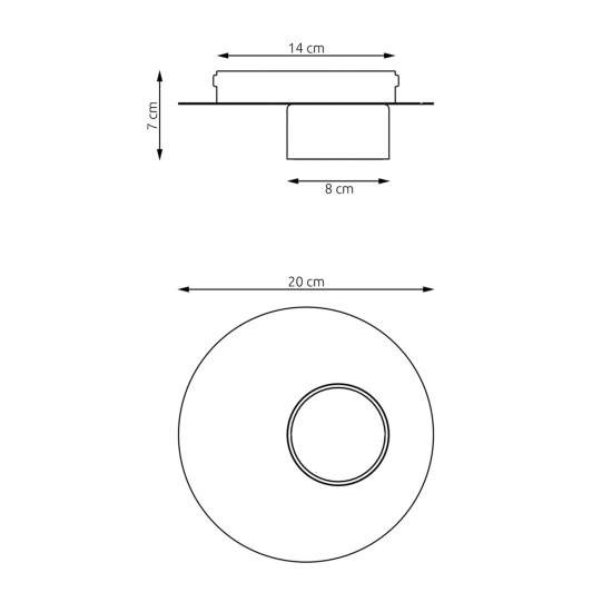 Plafoniera Minimal Persefone Acciaio Nero 1 Luce Gx53 Ip20 LA0014-EB-PL1-NR