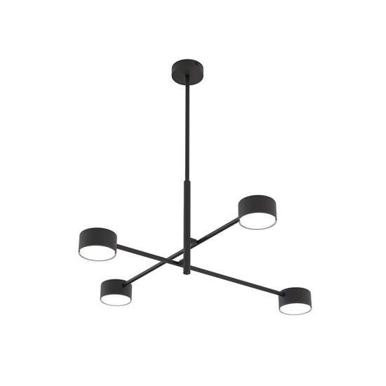 Plafoniera Moderna Giove Acciaio Nero 4 Luci Gx53 Ip20 LA0015-EB-PL4-NR