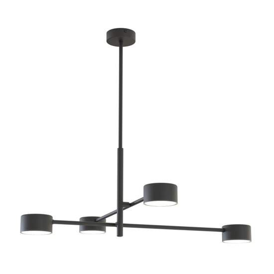 Plafoniera Moderna Giove Acciaio Nero 4 Luci Gx53 Ip20 LA0015-EB-PL4-NR