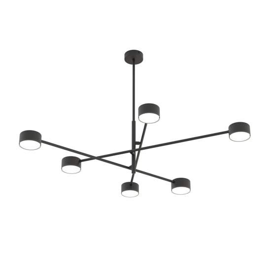Plafoniera Moderna Giove Acciaio Nero 6 Luci Gx53 Ip20 LA0015-EB-PL6-NR
