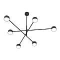 Plafoniera Moderna Giove Acciaio Nero 6 Luci Gx53 Ip20 LA0015-EB-PL6-NR