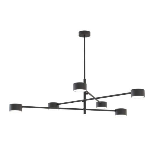 Plafoniera Moderna Giove Acciaio Nero 6 Luci Gx53 Ip20 LA0015-EB-PL6-NR