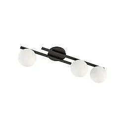 Plafoniera Moderna Nettuno Acciaio Nero Vetro 3 Luci E14 Ip20
