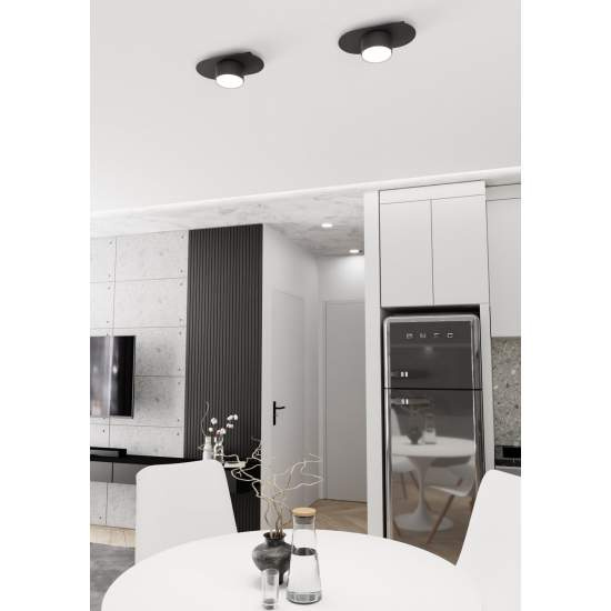 Plafoniera Minimal Marte Acciaio Nero 1 Luce Gx53 Ip20 LA0019-EB-PL1-NR