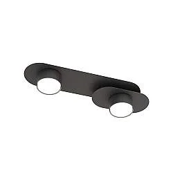 Plafoniera Minimal Marte Acciaio Nero 2 Luci Gx53 Ip20