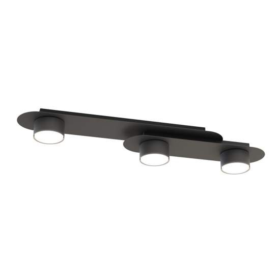 Plafoniera Minimal Marte Acciaio Nero 3 Luci Gx53 Ip20 LA0019-EB-PL3-NR