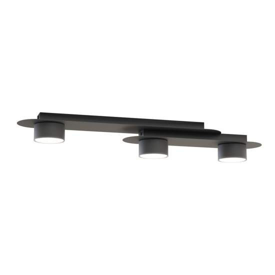 Plafoniera Minimal Marte Acciaio Nero 3 Luci Gx53 Ip20 LA0019-EB-PL3-NR